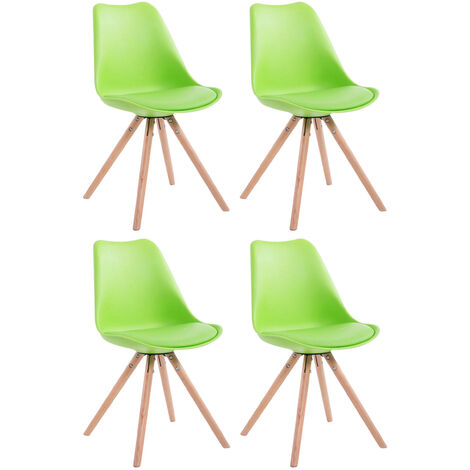 4er Set Stühle Toulouse Kunstleder Rund grün natura