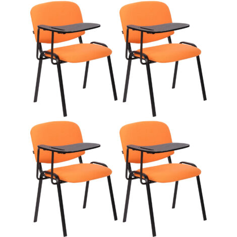 4er Set Stuhl Ken mit Klapptisch Stoff orange