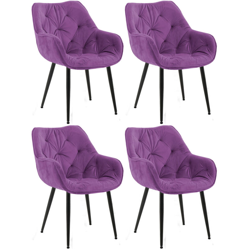 Clp - 4er Set Stuhl Tanna Samt Lila