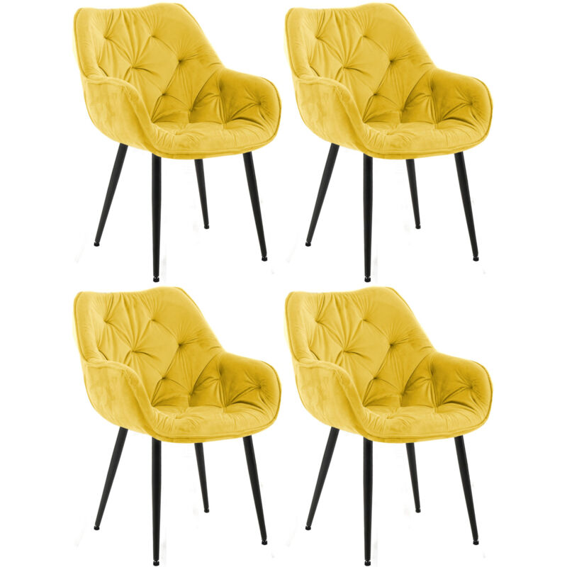 Clp 4er Set Stuhl Tanna Samt Gelb