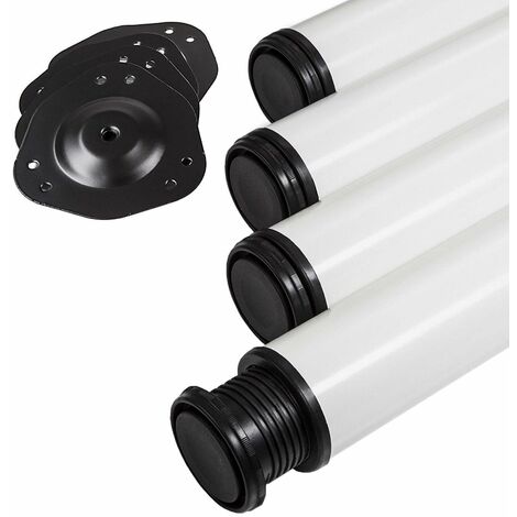 4er Set Tischbeine Ø 60 mm Höhe 710 mm weiß höhenverstellbar
