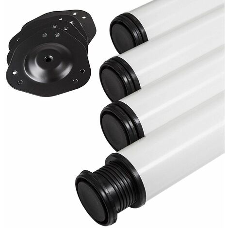 4er Set Tischbeine Ø 60 mm Höhe 820 mm weiß höhenverstellbar