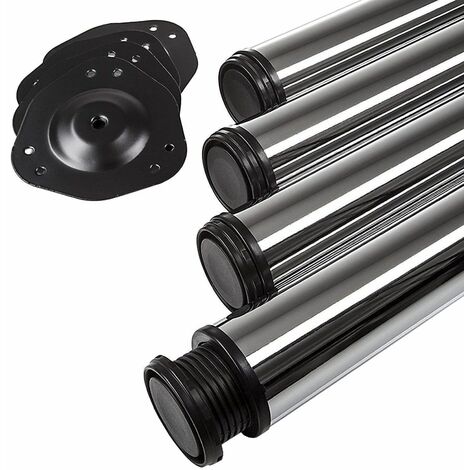 4er Set Tischbeine Ø 60 mm Höhe 870 mm Chrom poliert höhenverstellbar