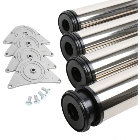 4er Set Tischbeine Chrom glänzend ø 60 mm Höhe 1100 mm Möbelfüsse aus Stahl