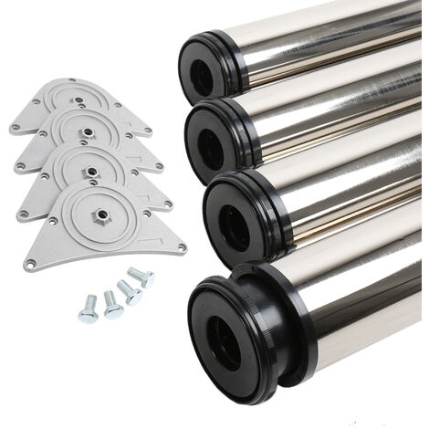 4er Set Tischbeine Möbelfüße Tischstempel Edelstahl Optik ø 80mm Höhe 710mm