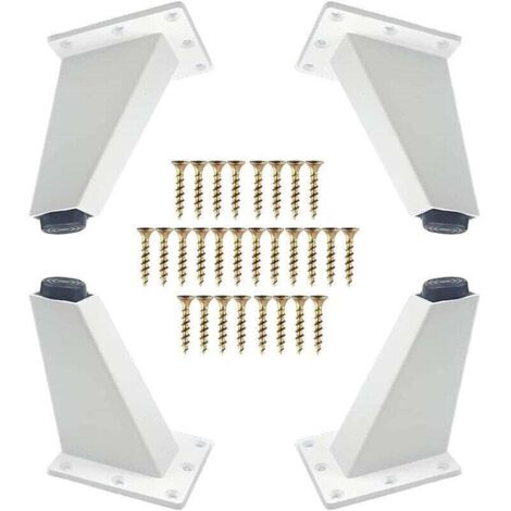 4er-Set verstellbare 8 cm Möbelfüße – Dreieckfüße mit Schrauben für Sofas, Schränke, Tische – Weiß