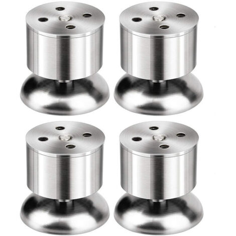 4er-Set verstellbare Möbelbeine, Tischbeine aus Edelstahl mit Gummifüßen – 6 cm