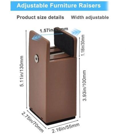 4er-Set verstellbare Möbelfüße – Braun – Höhe 100 mm – Passend für 10–37 mm
