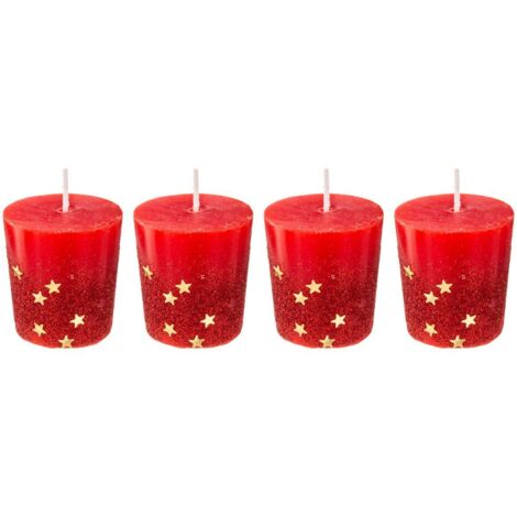 4er-Set Votivkerzen 48 gr rot - Feeric lights & christmas
