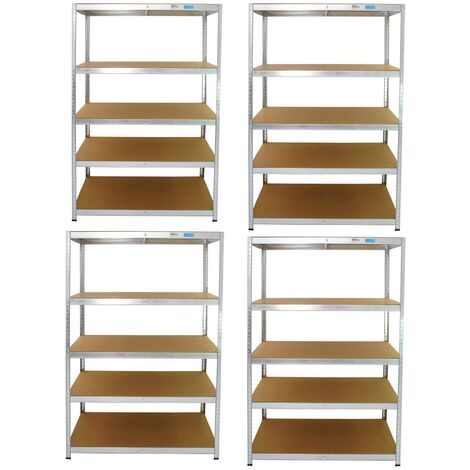 4er Set XXL Schwerlastregal 180x120x60 cm 875 kg Traglast Lagerregal Werkstattregal Weitspannregal