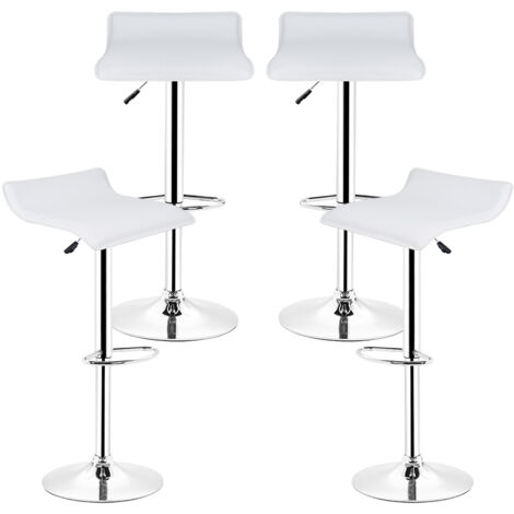 4er setBarhocker Barstuhl Tresenhocker mit Rückenlehne und Armlehne Weiß