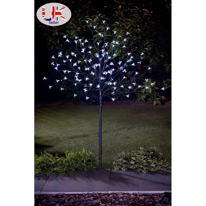4ft 128 White LED Light Blossom Tree-White