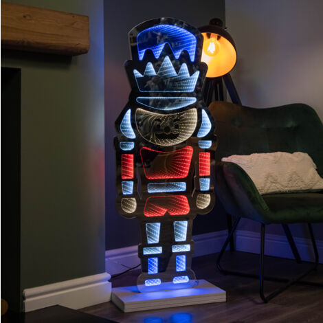 4ft (1.2m) Tall Light up Christmas Nutcracker Infinity Decoration with LEDs