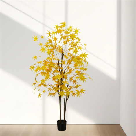 4FT arbre d’érable artificiel grand Faux arbre en pot d’érable Faux Branches d’érable arbre artificiel pour la décoration de salon de bureau à la maison