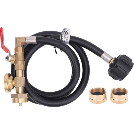 4FT Gas Refill Adapter Hose Universal QCC1 Type1 Gas Tank Refill Hose with Pressure Gauge and Control Valve