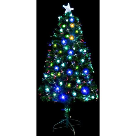 4ft Pre Lit Christmas tree Fiber Optic Xmas LED Light Up Decorations