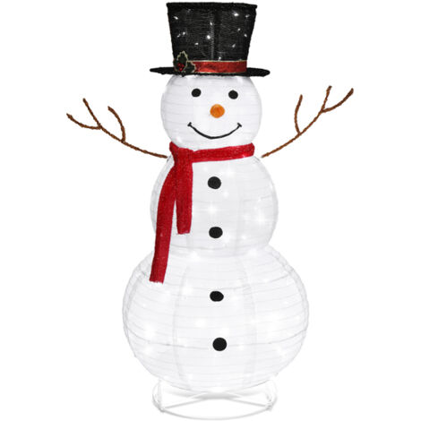 4ft Weiße Schneeflocke Samt Nachahmung Baum Zweig Hand Weihnachten Licht Schneemann Dekoration 31V 3,6 W EU Stecker