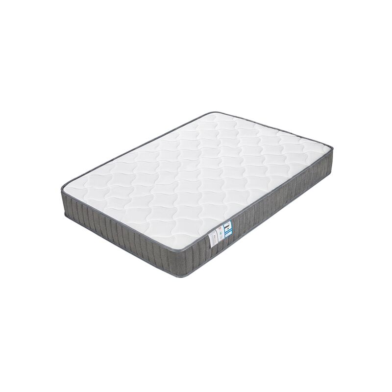 4ft6 Comfortable Solid Memory Foam Double Bed Mattress, Pocket Coil Double Mattress, White & Grey Side - Yaheetech