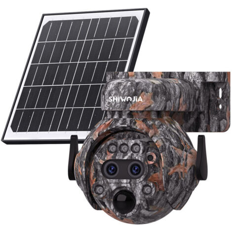 4G Solar Camouflage Outdoor Surveillance Camera with 12X Digital Zoom, 355° Horizontal and 90° Vertical Rotation, IP66 Waterproof ABS Housing, 20m Infrared Night Vision, AI Color, Alert & Compensation
