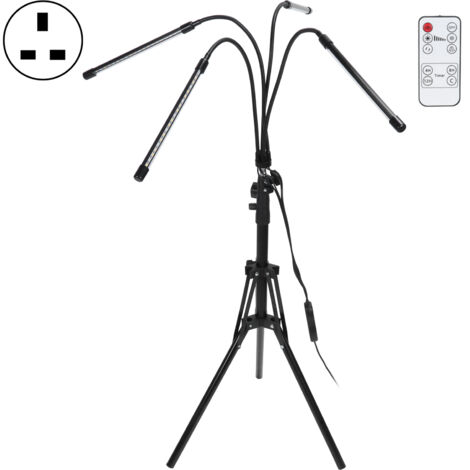 4‑Head Grow Light Tripod Stand LED Plant Growth Light with Remote Timing DimmingUK Plug 100‑240V