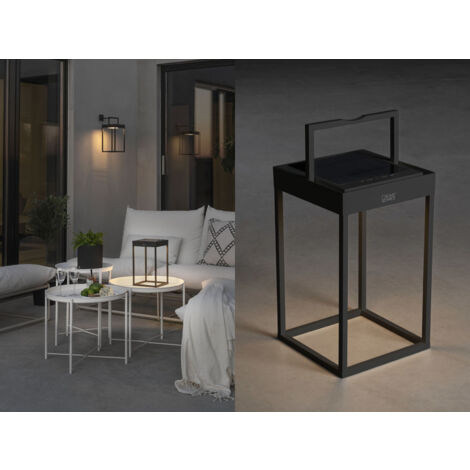4in1 Akku Tischleuchte PORTOFINO, per Solar & USB aufladbar, mit Wandhalterung