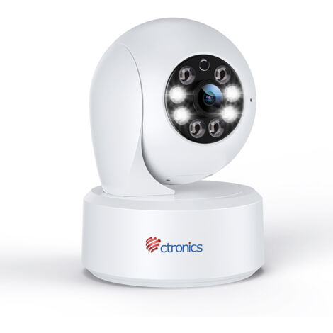 4K 8MP Caméra Surveillance Ctronics 2,4/5GHz WiFi Suivi Auto Détection Intelligente Personne/Animaux 360° PTZ Cloud et Stockage Carte TF 256Go
