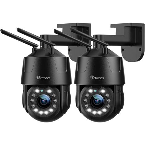 4K 8MP Überwachungskamera Aussen WLAN CTRONICS 2,4/5GHz WiFi Outdoor 5X Optischer Zoom Personen/Fahrzeug/Tiererkennung Automatische Verfolgung 50M Farbnachtsicht 2-Wege Audio Ein Satz von 2