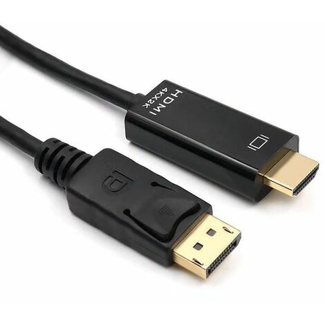 4K DisplayPort a HDMI compatible con Cable 1M 1,8 M 1080P @ 60Hz mostrar el puerto DP a HDMI compatible con Cable para computadora portátil y proyectores,Black
