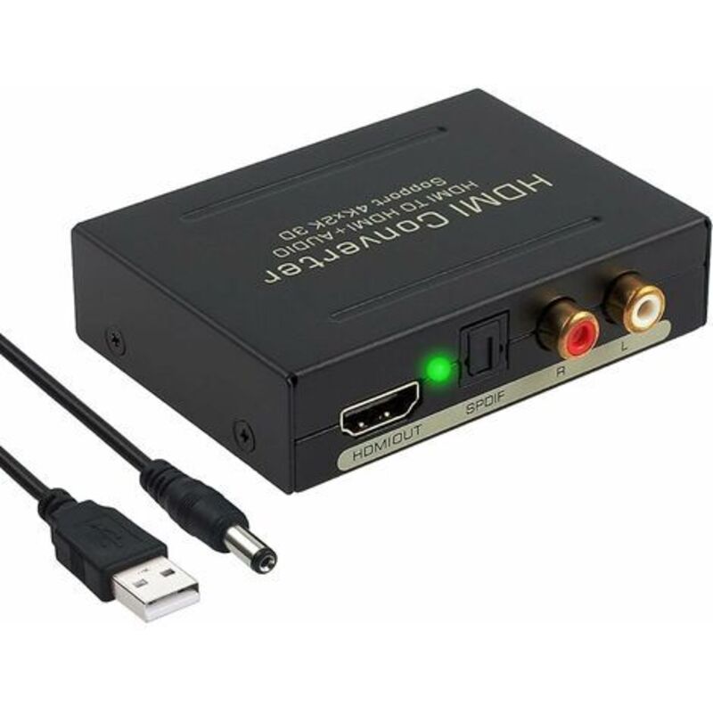 Mowze - Convertisseur audio 4K hdmi - Extrayez l'audio numérique vers analogique - SPDIF/Toslink rca l/r - Adaptateur vidéo haute définition pour