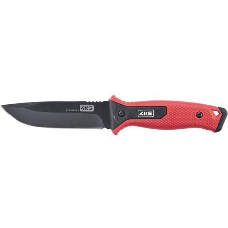 4K5 Tools 600.200A Couteau fiable avec lame fixe rouge, noir Longueur 255 mm