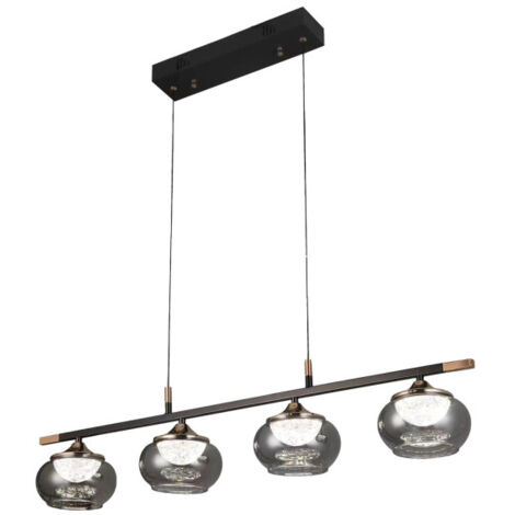 4l pompeii black 28w 3000-4000-6000k avec télécommande et dimmer 2520lm regx91x15 cm