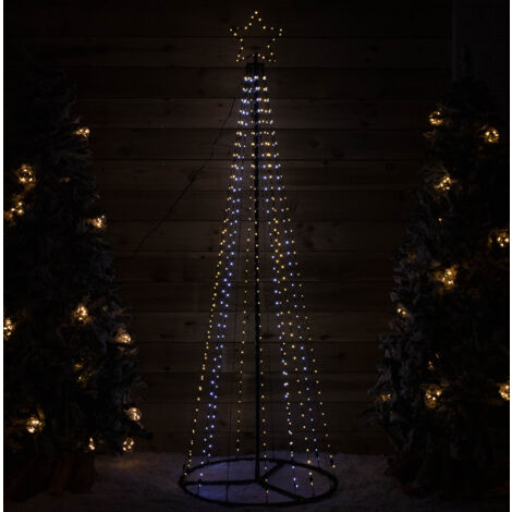 4m (13ft) Light up Christmas Pyramid Cone Tree with 1374 Multi-Action White & Warm White LEDs