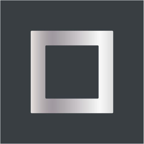 4M – Décor carré vide aluminium 220x220 mm – Épaisseur 2 mm – Système de collage pour portes et portails – Aspect inox brossé