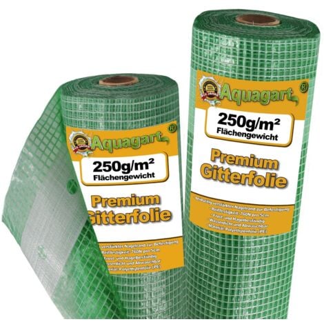 AQUAGART 4m Gitterfolie, Gartenfolie, Gewächshausfolie, Frühbeetfolie 2m breit