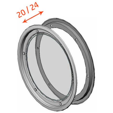 4M – Hublot rond 310 mm à visser noir – 1 vitre pour porte 22 à 24 mm – Installation facile avec 6 vis incluses