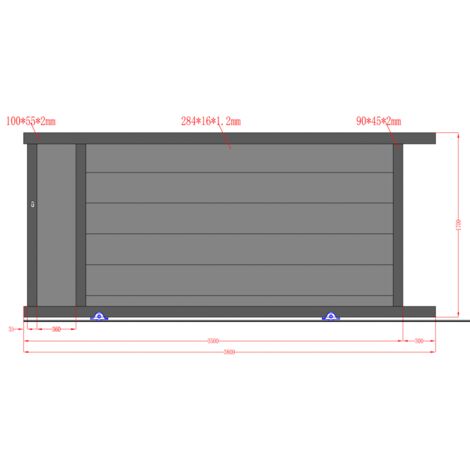 4M – Portail aluminium coulissant RAL7016 3,5m de large – Hauteur 1,70m – Élégant et durable pour sécuriser votre extérieur - 5mxH1