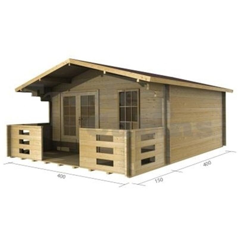 Abingdon - 4m x 4m Log Cabin (2046) - Double Glazing (34mm Wall Thickness)