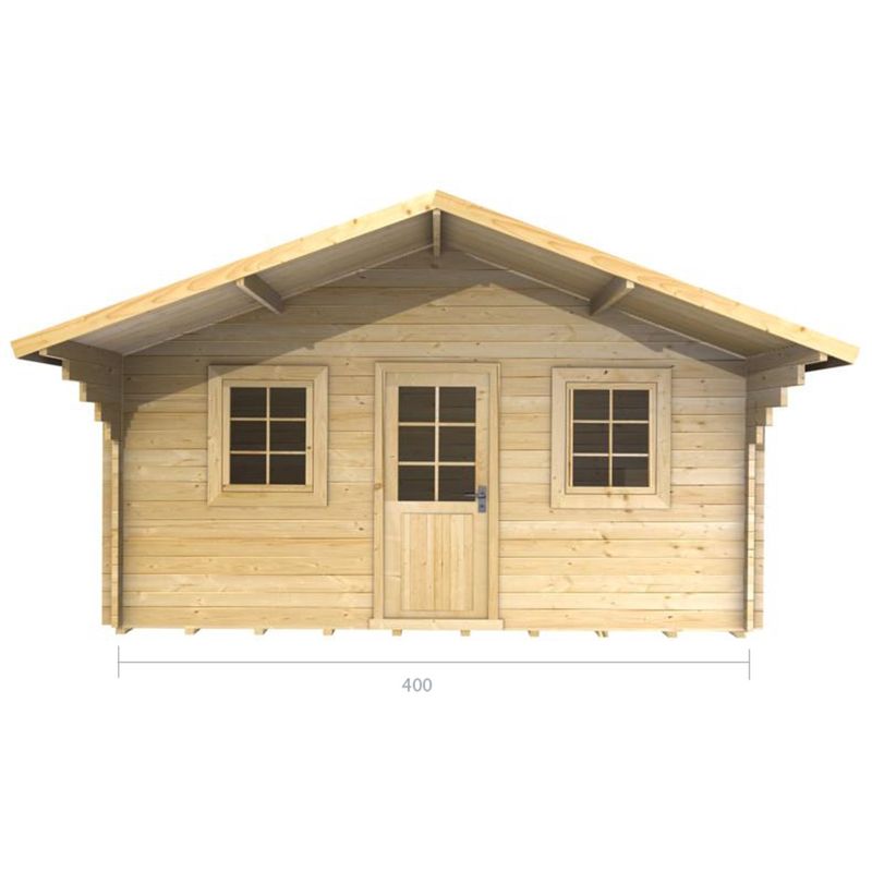 Abingdon - 4m x 4m Log Cabin (2073) - Double Glazing (34mm Wall Thickness)