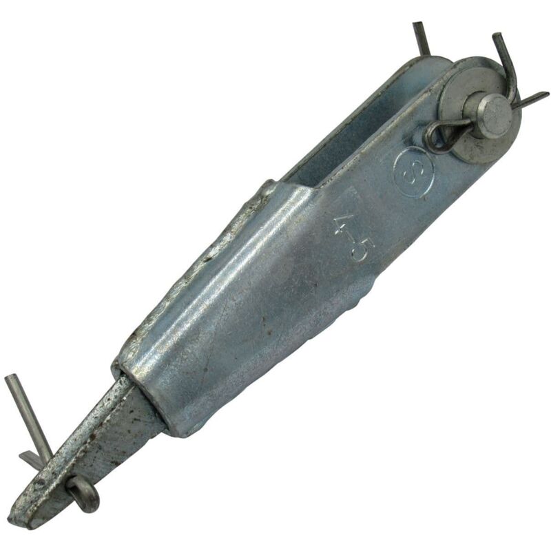 Securefix Direct - 4MM-5MM Zinc Plated Rope Socket With Wedge And Pin - Termination Wire Jaw
