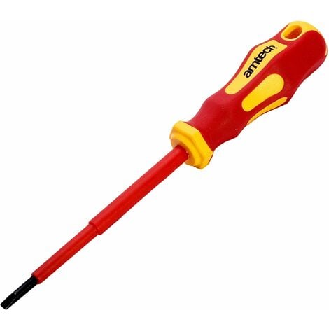 AM-TECH 4mm x 100mm slotted VDE� 1000V electrical screwdriver - L0658