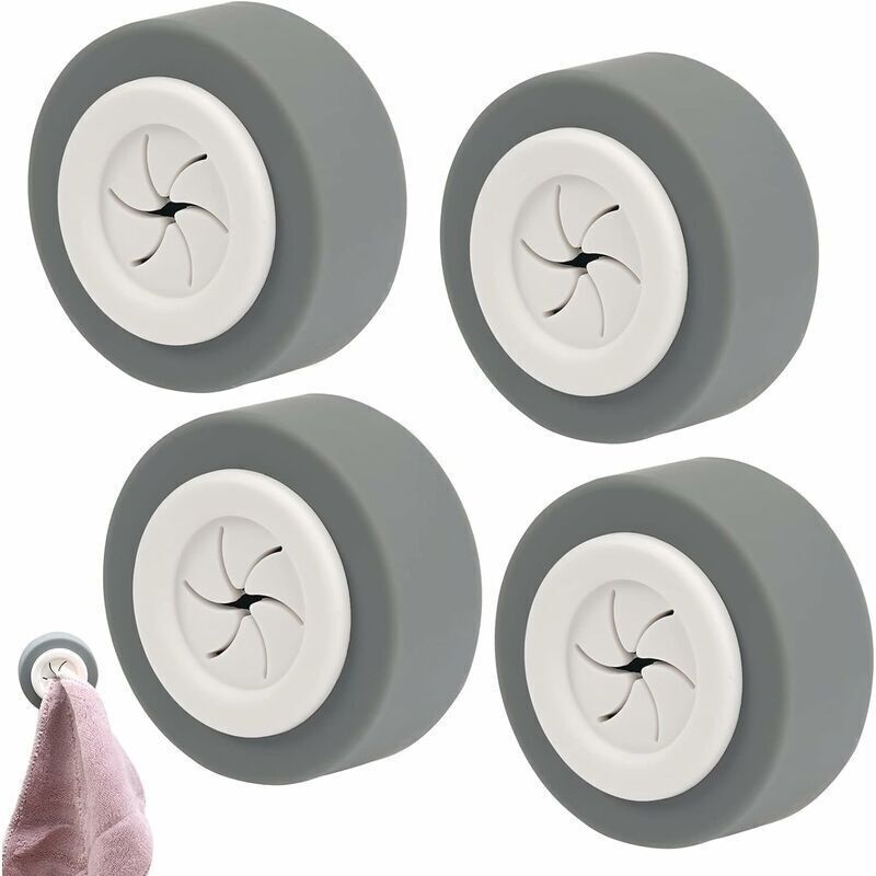 4PACK Accroche Torchon Auto-Autoadhésives, Porte Torchon Crochet Adhésif Ronde Support de Pince, ABS Accroche Serviette Adhésif Aalle de Bain, Sans