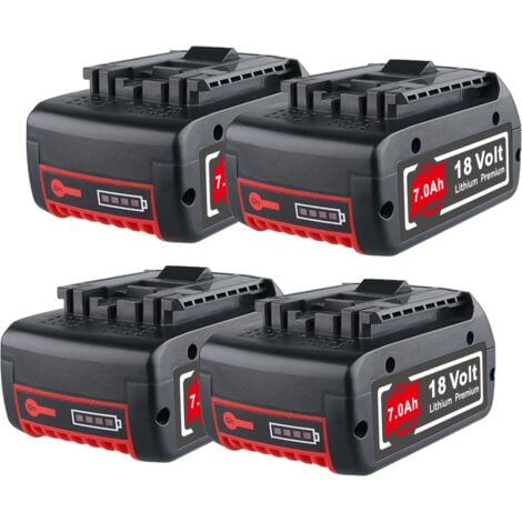 PDSTATION 4pack de batteries 7Ah pour Bosch 18V Professional GBA GSR GSB BAT618 BAT609 BAT620