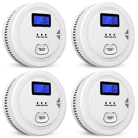 4Pack Smoke and Carbon Monoxide Detector,2 in 1 CO& ,Carbon Detectors,Smoke Detector,85DB Alarm