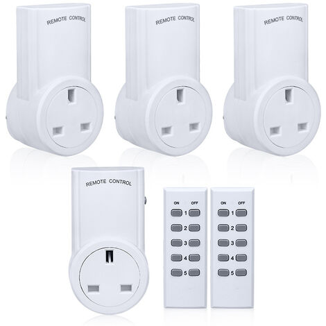 4PACK Programmable Remote Plug Socket Wireless Remote