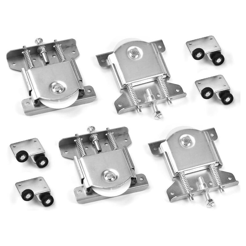4Paires de Roulette Porte Coulissante Placard, Roues de Garde-robe Coulissantes Roulette Placard Coulissant Roulette Coulissant Armoire pour Placard,