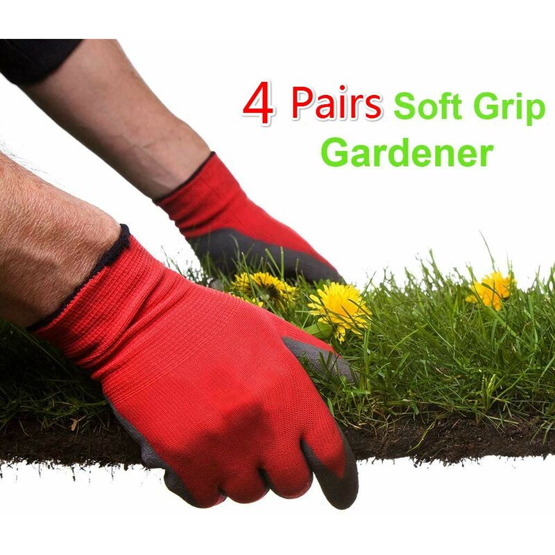 4 Pairs Multi-Function Work Gloves Gardening Gloves and Heavy Duty Work Gloves