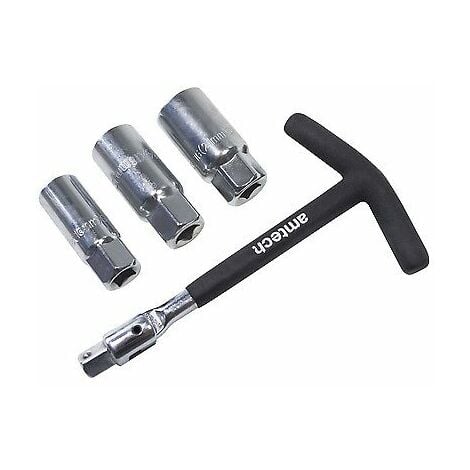 AM-TECH 4PC 21MM 16MM 18MM T HANDLE SPARK PLUG SPANNER WRENCH REMOVER SOCKET REMOVAL