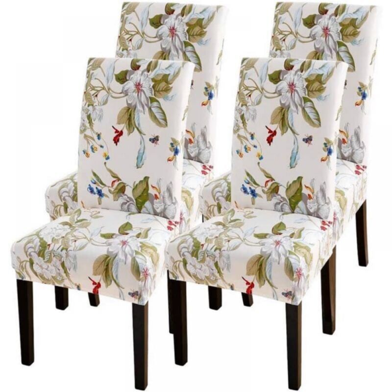 Serbia - 4PC housses de chaise universelles pour salle à manger, amovibles, lavables, faciles à nettoyer et durables, pour mariage, hôtel, Restaurant