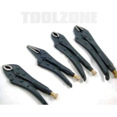 4pc Locking Pliers Grip Wrench Set Vice Locking Lock Mole Grips Heavy Duty WR132
