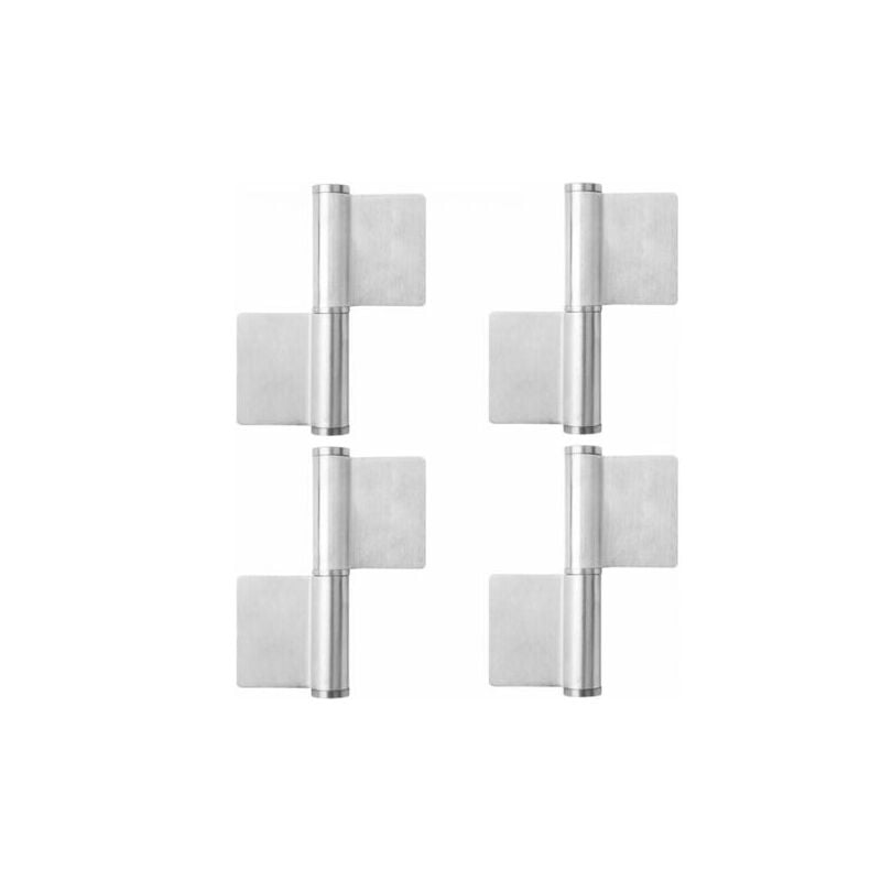 SNQ - 4pc Pack de 4 charnières à souder, sangle à souder en acier inoxydable pour portes métalliques, charnière robuste pour portails de jardin et
